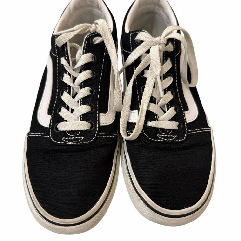 Vans black sneakers with white side stripe